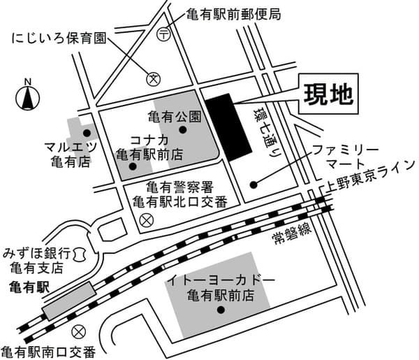 亀有パークマンション 7階の地図 1