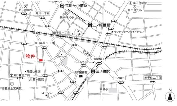 グレースコート東日暮里 3階の地図 1