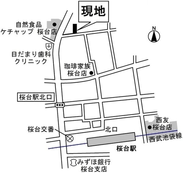 シャルム桜台 2階の地図 1