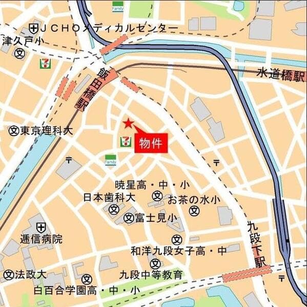 アルビオ・ザ・タワー千代田飯田橋 7階の地図 1