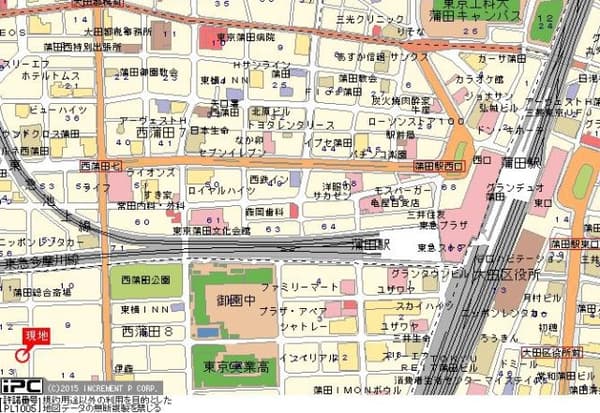 蒲田駅 徒歩7分 マンション 5階の地図 1