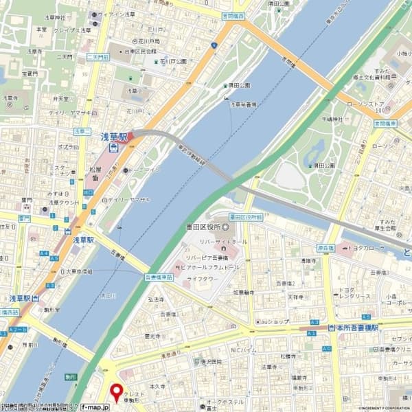 浅草駅 徒歩4分 マンション 6階の地図 1