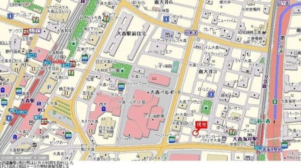 大森駅 徒歩7分 マンション 6階の地図 1