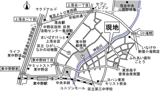 レリオ東中野 1階の地図 1