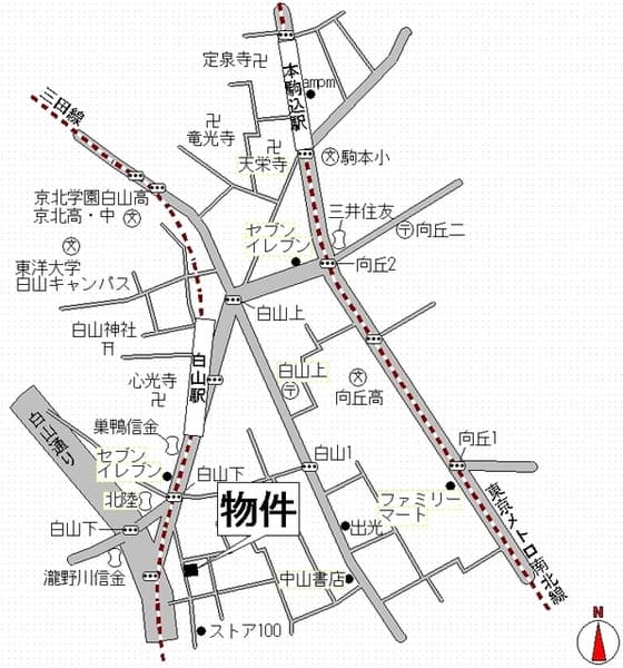 Ｓｅｉｒｉｏｓ白山 3階の地図 1