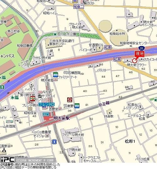 明大前駅 徒歩6分 マンション 7階の地図 1