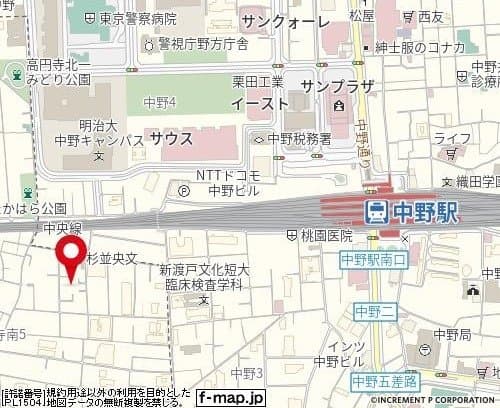 中野駅 徒歩9分 アパート 1階の地図 1