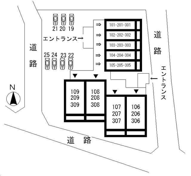 ファインクレスト富士見ヶ丘 1階の地図 1