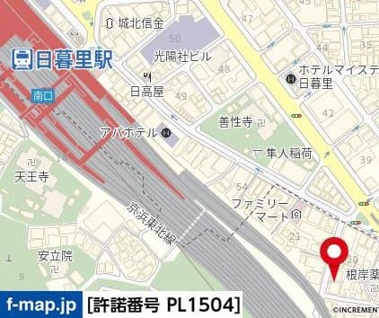 日暮里駅 徒歩5分 マンション 5階の地図 1