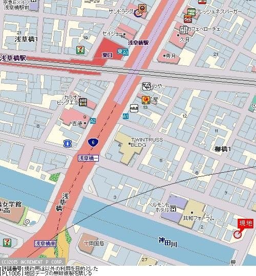 浅草橋駅 徒歩5分 マンション 3階の地図 1