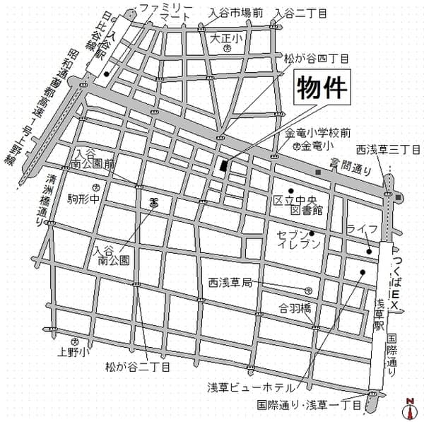 ファインクレスト入谷 5階の地図 1