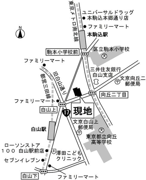 パークリュクス本駒込ステーションプレミア 5階の地図 1