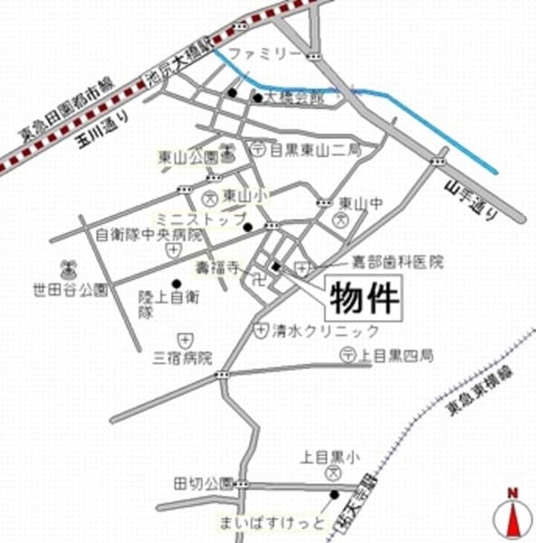 上目黒スカイコート 2階の地図 1