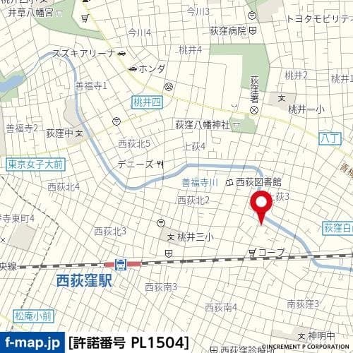 西荻窪駅 徒歩11分 アパート 2階の地図 1