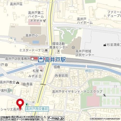 高井戸駅 徒歩4分 マンション 1階の地図 1
