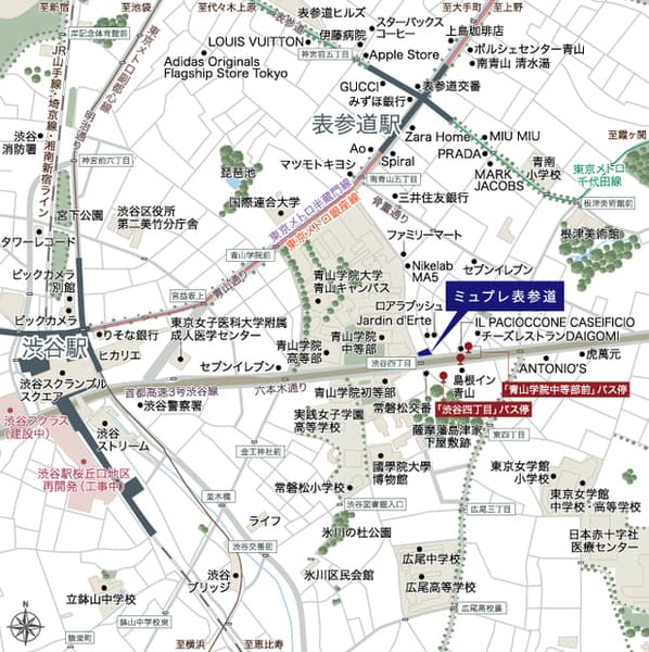 ミュプレ表参道 3階の地図 1