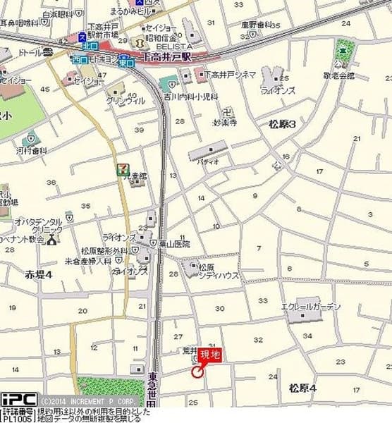 下高井戸駅 徒歩5分 マンション 1階の地図 1