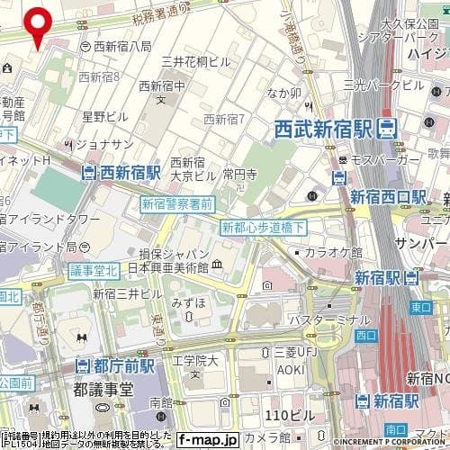 西新宿駅 徒歩5分 マンション 7階の地図 1