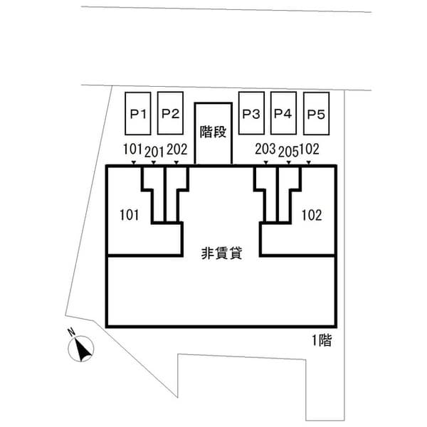 シャルマン深沢Ⅱ 2階の地図 1