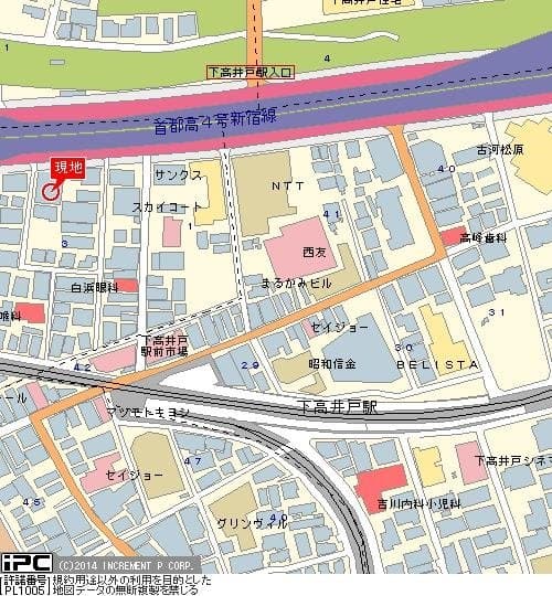 下高井戸駅 徒歩3分 マンション 6階の地図 1