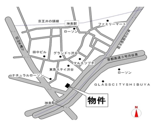 ファインクレスト渋谷神泉 6階の地図 1