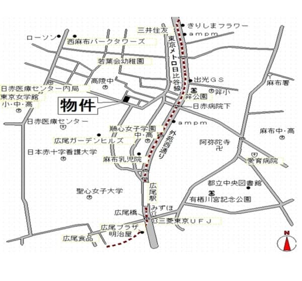 ｔｅｓｏｒｏ麻布笄町 2階の地図 1