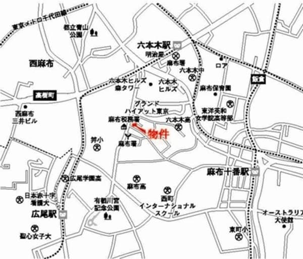 フォルトゥナ元麻布 3階の地図 1