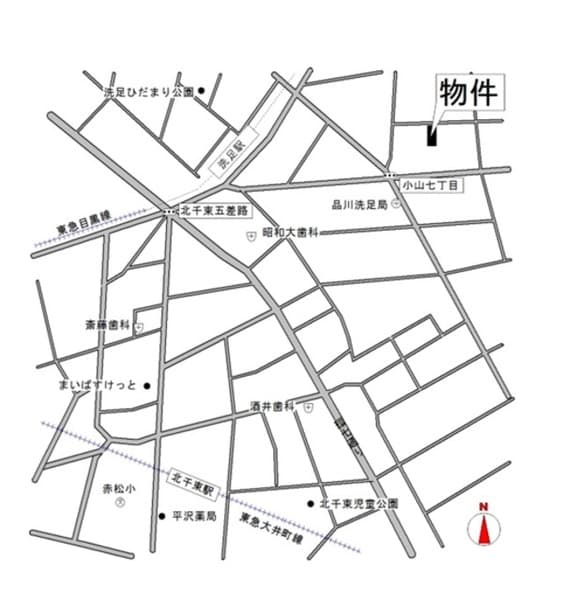 シュシュ洗足 1階の地図 1