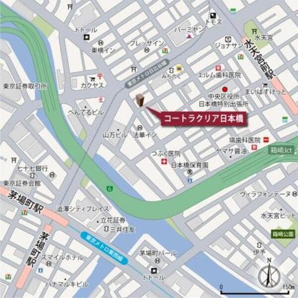 コートラクリア日本橋 4階の地図 1