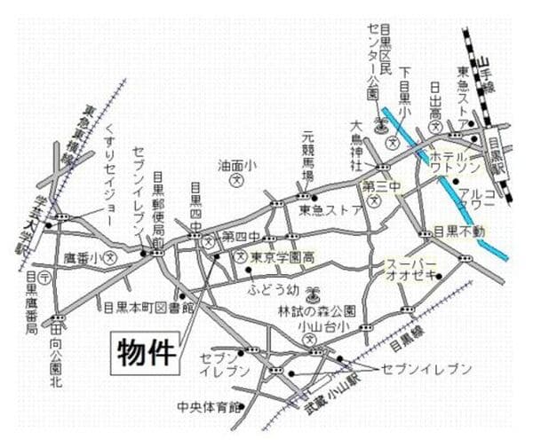 レシェンテ目黒 3階の地図 2