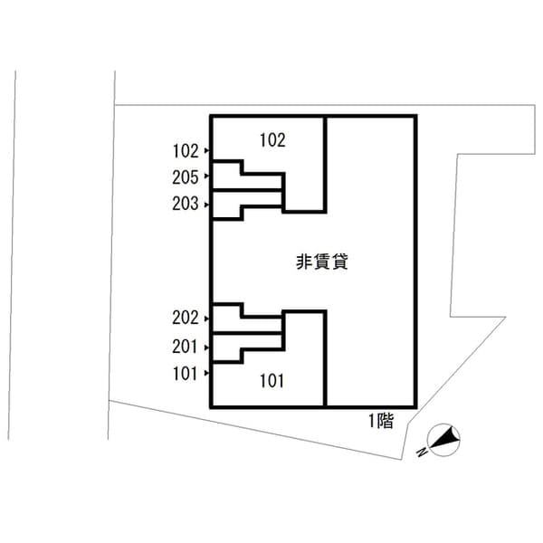 シャルマン深沢Ⅱ 1階の地図 2