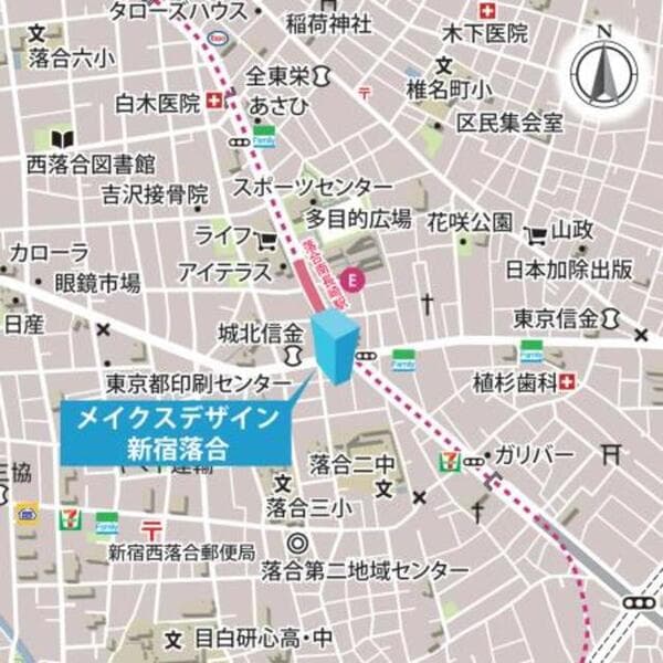 メイクスデザイン新宿落合 6階の地図 1