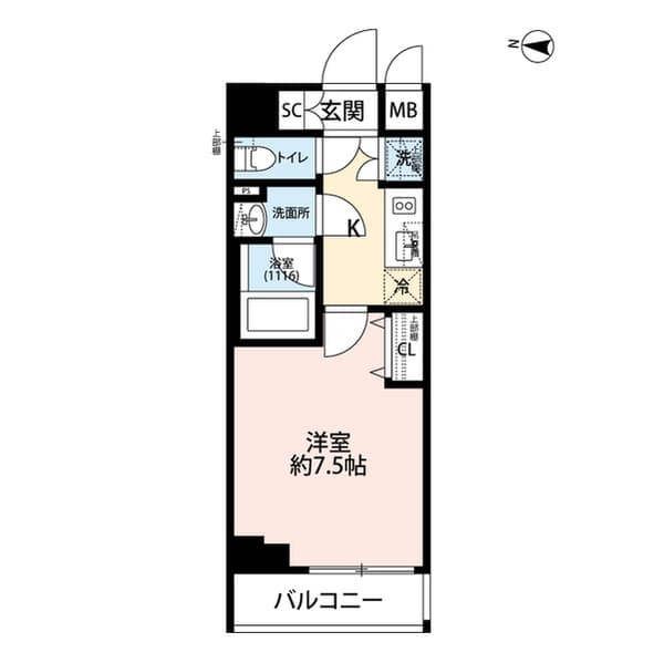 プレール・ドゥーク本所吾妻橋Ⅲ 5階の間取り 1