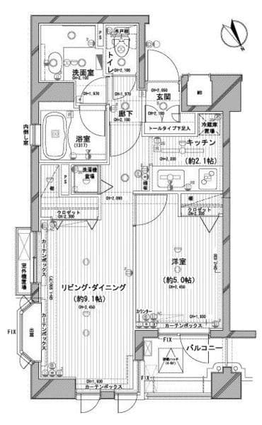 デュオ・スカーラ古河庭園 4階の間取り 1