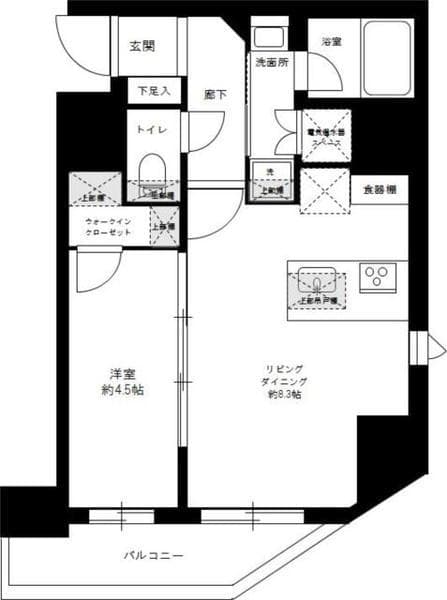 ハーモニーレジデンス上野ノースフロント 703の間取り 1