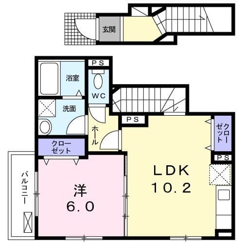 アンレーヴ・トロワ 2階の間取り 1