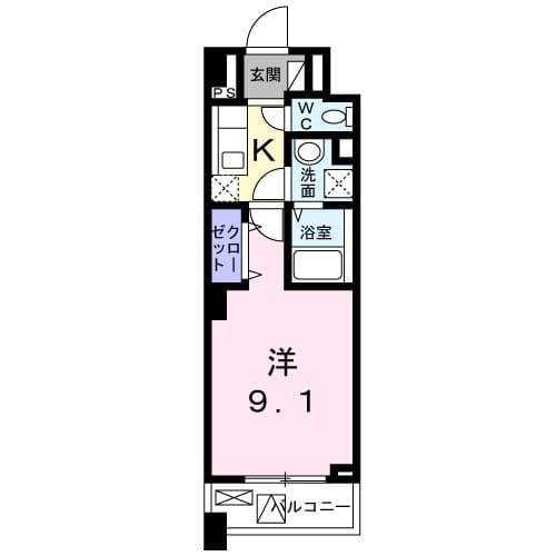 メゾンド・ボナー扇　弐番館 2階の間取り 1