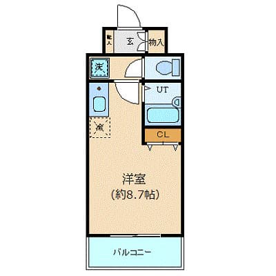 エスコート麻布十番 7階の間取り 1