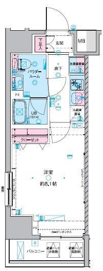 GENOVIA東神田greenveil 2階の間取り 1