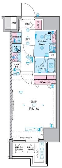 GENOVIA東神田greenveil 6階の間取り 1