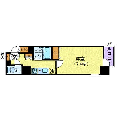 メインステージ日本橋箱崎Ⅱ 2階の間取り 1