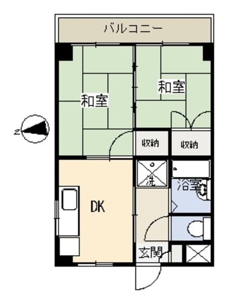 サンハイツH 2階の間取り 1