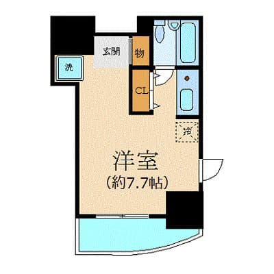 エスコート麻布十番 7階の間取り 1