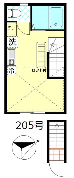 コルモ羽田 2階の間取り 1