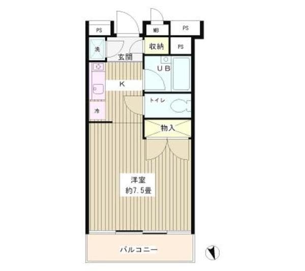 グリーン江戸川橋 6階の間取り 1