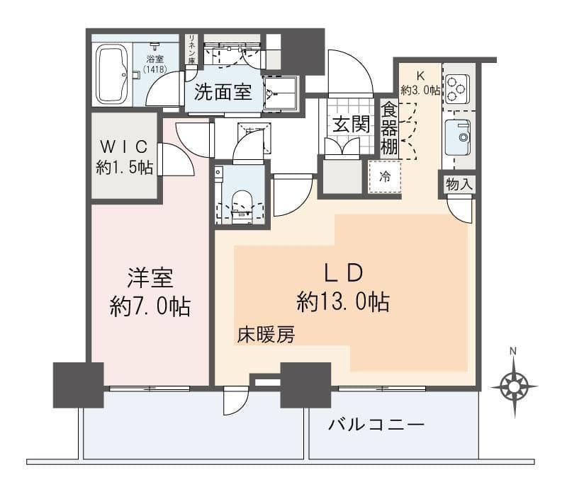 パークコート乃木坂ザタワー 10階の間取り 1