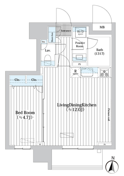 Ｌ・ＢＡＳＥ押上Ｎｏｒｔｈ 3階の間取り 1