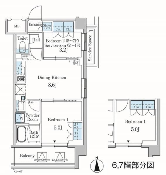 パークアクシス東蒲田 3階の間取り 1