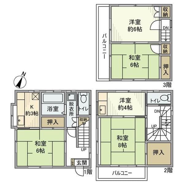 瑞江戸建 1階の間取り 1