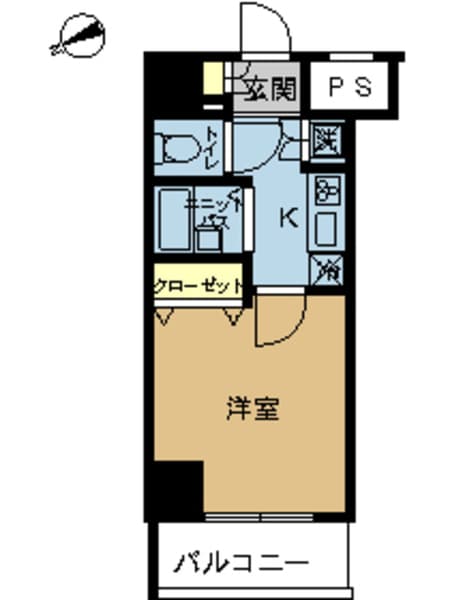 スカイコートヴィーダ五反田WEST 12階の間取り 1